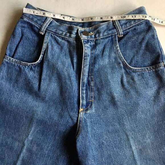 Vintage 80's Cherokee Women's Mom Tapered Jeans Size 11 26Wx28.5L Zipper Pockets - Picture 7 of 9